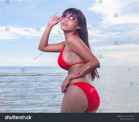 Sexy Asian Red Bikini Female Lady Stock Photo 2165519047 Shutterstock