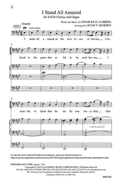 I Stand All Amazed Satb Murphy — Jackman Music