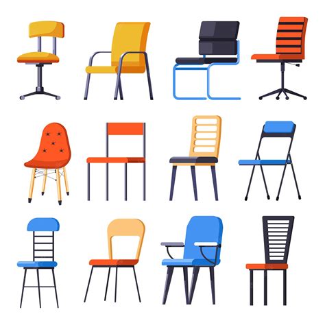 Premium Vector Chairs Or Armchairs Seats Or Interior Design Element Isolated Objects