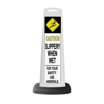 Valet White Vertical Panel Caution With Reflective Sign P