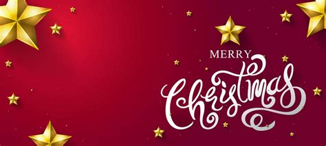 Merry Christmas Calligraphy With Golden Stars Download Free Vectors