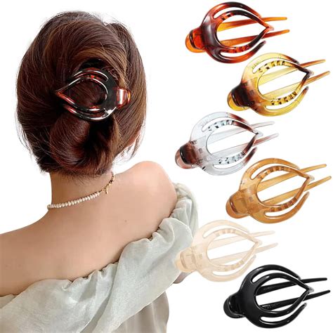 French Concord Flat Hair Clips 6PCS Curved Hair Claw No Slip Hair