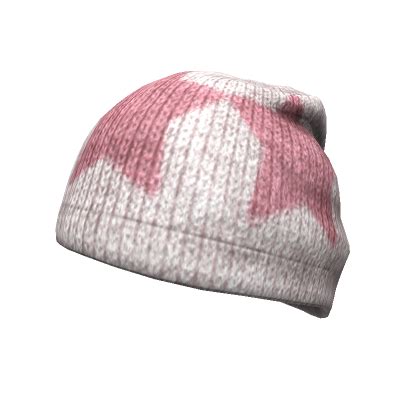 STAR KNIT BEANIE WHITE PINK Roblox Item Rolimon S