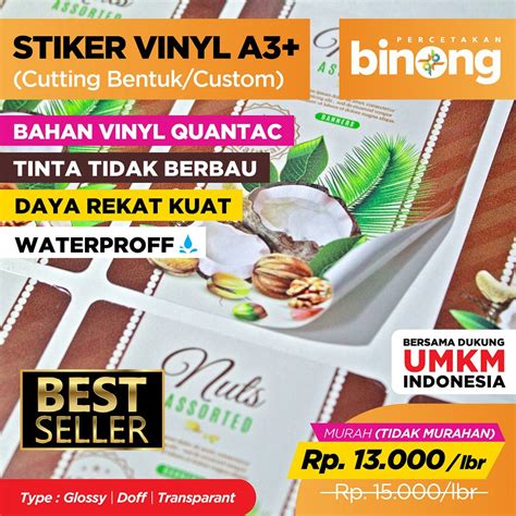 Jual Cetak Stiker Label Makanan Label Kemasan Cutting Cetak