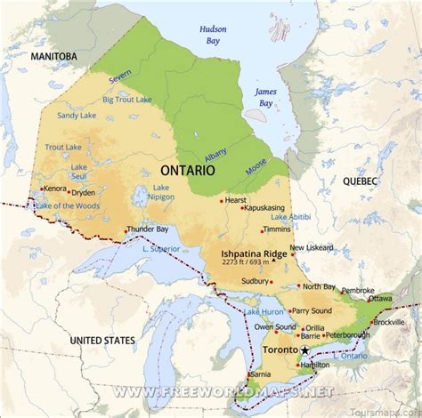 Ontario Travel Guide For Tourist Map Of Ontario