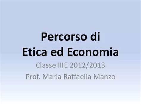 PPT Percorso Di Etica Ed Economia PowerPoint Presentation Free