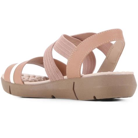 Sandália Anabela Baixa Modare Elástico Conforto Nude Compre Agora Cabana Magazine