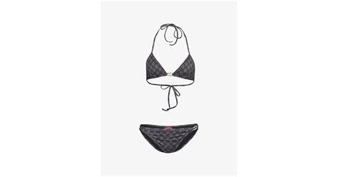 Gucci Gg Supreme Logo Embellished Bikini Set In White Lyst