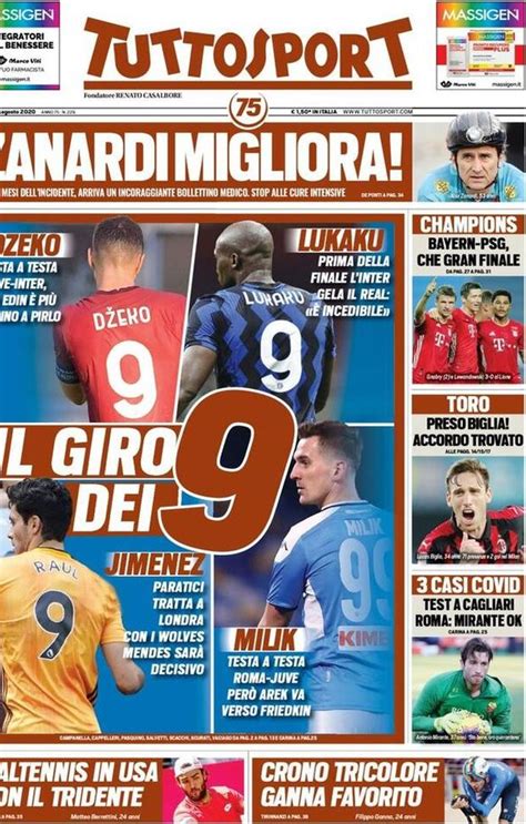 Tuttosport La Prima Pagina Di Oggi 20 Agosto 2020 Pianeta Milan