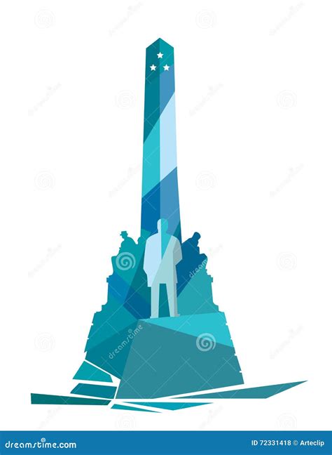 Rizal Monument Geometric Illustration Stock Vector Illustration Of