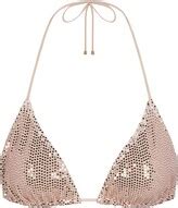 THE SKIMS BIKINI Sequin Triangle Bikini Top Clay ShopStyle Two Piece Swimsuits