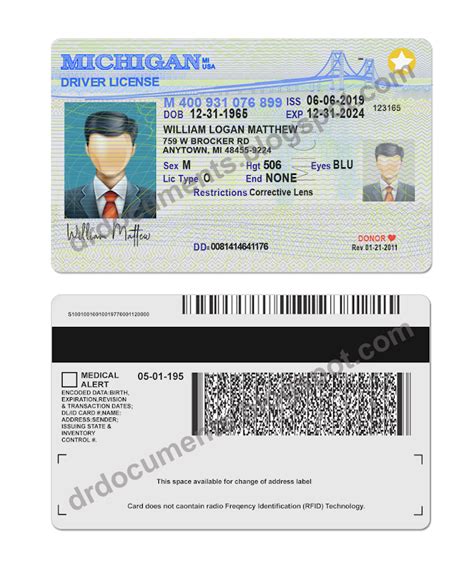 Michigan Drivers License Psd Template In 2021 Drivers License Psd Templates Drivers License