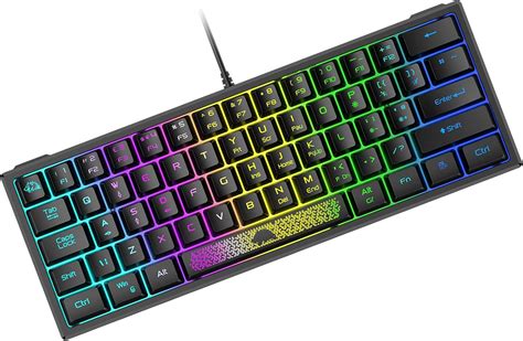 60 Gaming Tastatur Tragbar Mit Regenbogen RGB