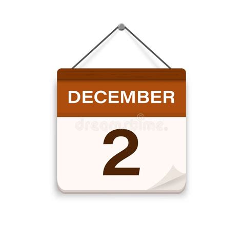 December 2 Calendar Icon With Shadow Day Month Meeting Appointment