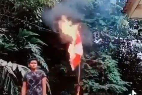 Viral Video Pria Bakar Bendera Merah Putih Pelaku Diduga Warga Aceh