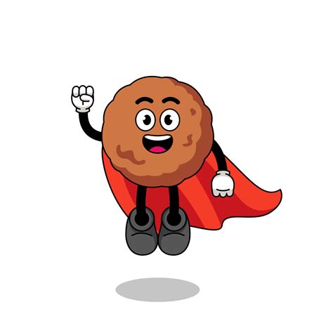 meatball cartoon with flying superhero 6671360 Vector Art at Vecteezy