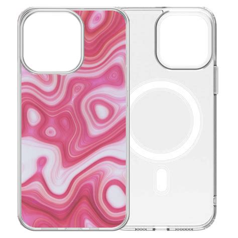 Magsafe Clear Iphone Case Pink Abstract Applycases