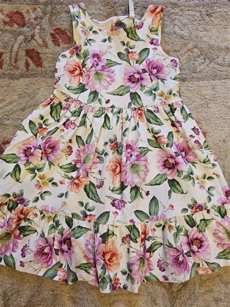 Janie And Jack Girls Size 5 Dress White Pink Floral Ebay