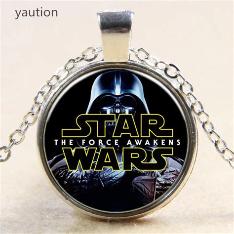 Hot Star Wars Pendant Necklace Antique Chain Glass Necklace Vintage