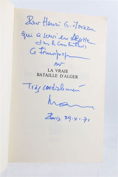 Massu La Vraie Bataille D Alger Autographe Edition Originale