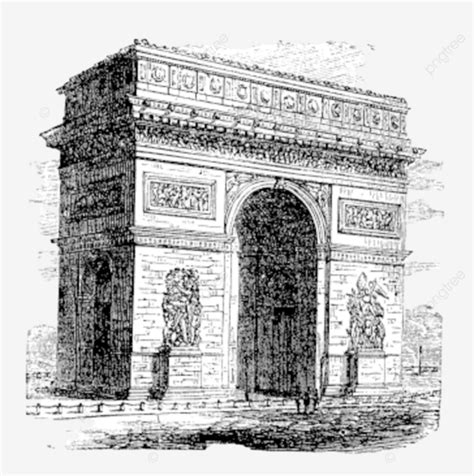 Hình ảnh Khắc Cổ điển Của Paris Arc De Triomphe Hoặc Khải Hoàn Môn ở