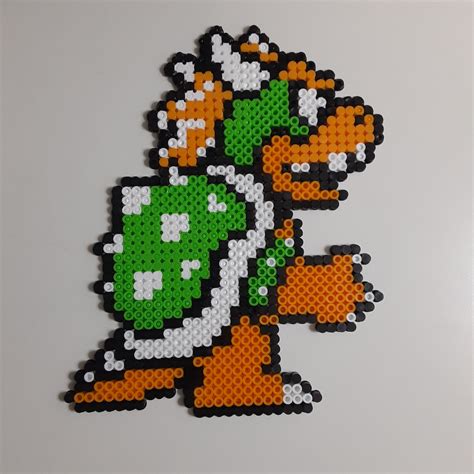 Bowser Perler Bead Art Super Mario Bros Mario Video Etsy