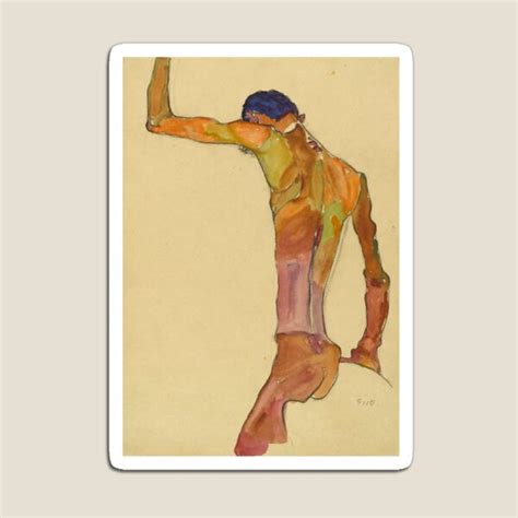Egon Schiele Standing Male Nude With Arm Raised Back View Magnet For Sale By Artcenter