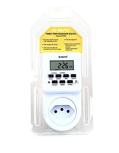 Timer Temporizador Digital Programavel Bivolt BMax BM002