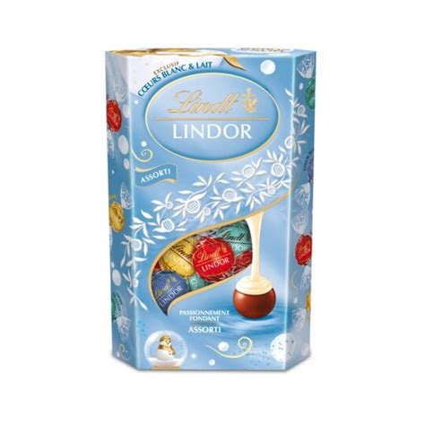 Assortiment De Chocolat Cœur Blanc Et Lait Lindor Lindt La Boite De