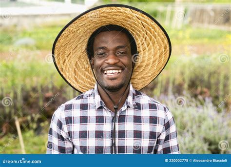 Happy African Farmer Working In Farmhouse Country Stock Photo Image