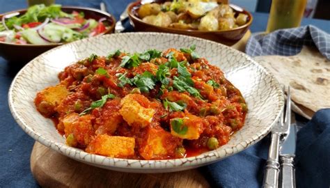 Matar Paneer Curry Vegetariano El Horno De Vapor