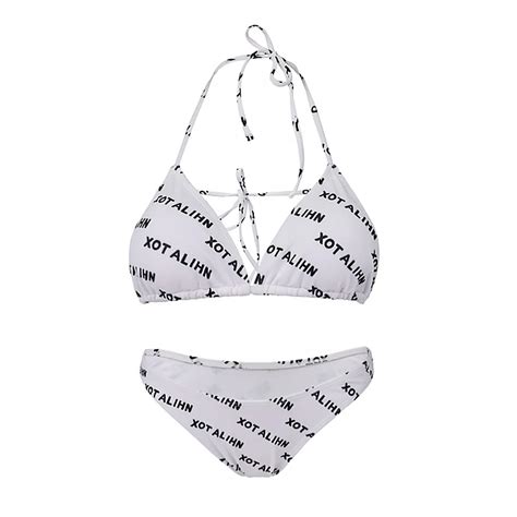 Micro Women Set Custom Girl Swimwear Swimsuit Triangle Lettes Printing Swim Wear Sexy Bikini