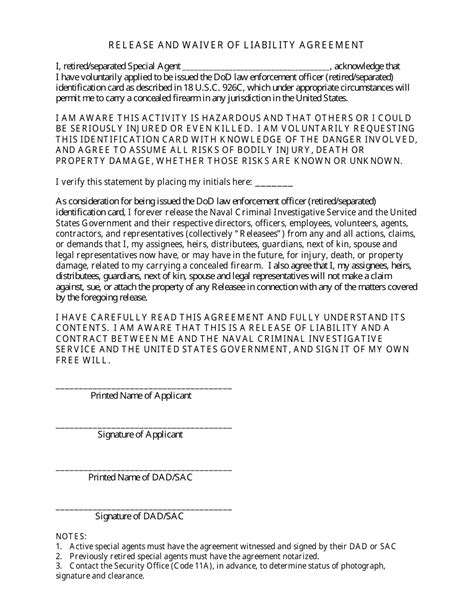 Release And Waiver Of Liability Agreement Fill Out Sign Online And