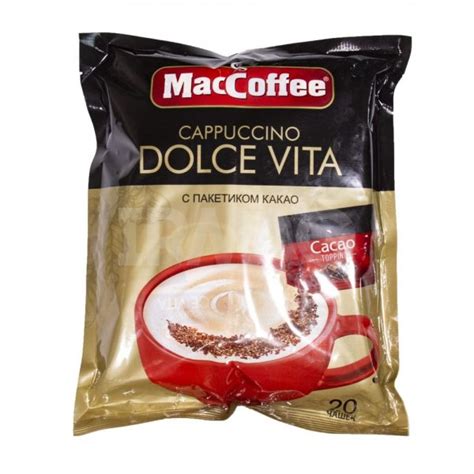 Кофе растворимый MacCoffee Dolce Vita Капучино с пакетиком Какао (20 шт ...