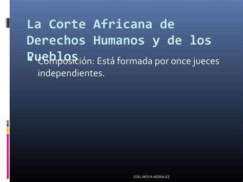 El Sistema Africano De Derechos Humanos Ppt