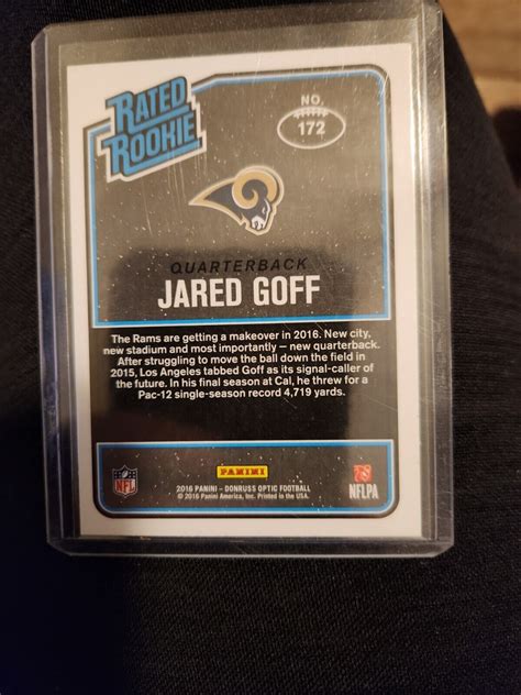 Donruss Optic Rated Rookie Jared Goff Rc Rookie Ebay