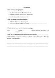 Pocket Money Esl Worksheet By Marioum