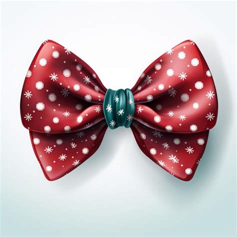 Premium Ai Image Illustration Of Red Bow Tie With Snowflakes On White