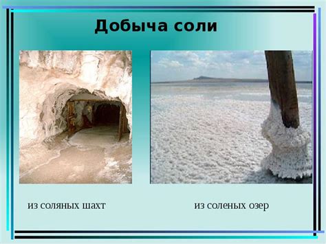 Соли в природе и их значение»