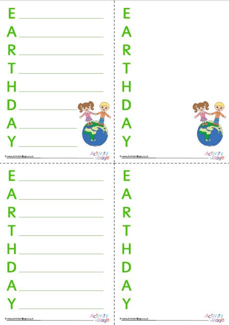 Earth Day Acrostic Poem Printable