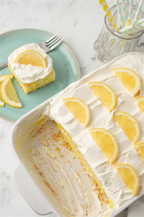 Best Lemon Poke Cake Recipe With Jello Pudding She S Not Cookin