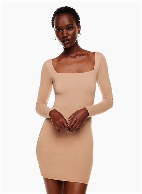 Babaton Contour Squareneck Longsleeve Mini Dress Aritzia Us