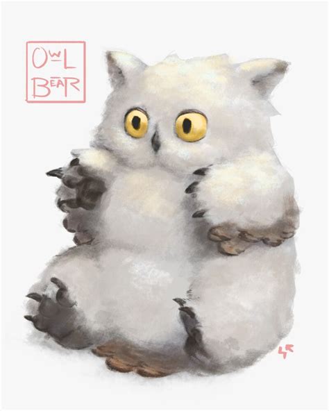 Owlbear Cub, Sarah Rhoads | Creature concept art, Fantasy art ...