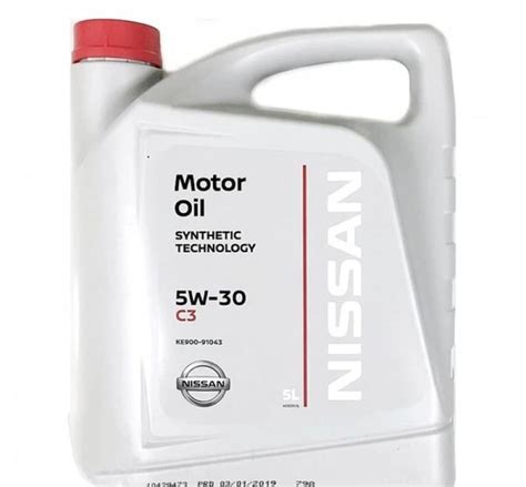 Моторное масло Nissan Motor Oil SN/CF C3 5W-30 KE90091043 5л - 1200 ...