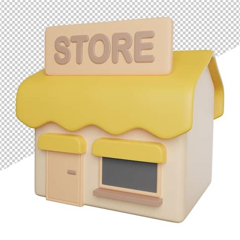 Store Center Shopping Côté Vue 3d Illustration D icône De Rendu Sur