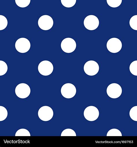 Seamless Dark Blue Pattern With White Polka Dots Vector Image