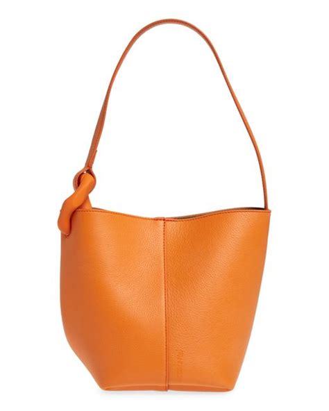 Jw Anderson The Jwa Corner Leather Bucket Bag In Orange Lyst