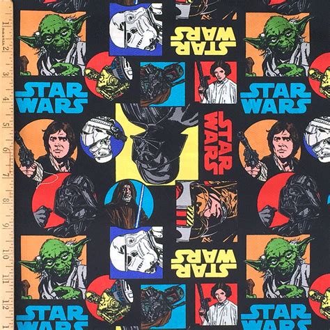 Star Wars Characters Cotton Fabric Star Wars VII Fabric 100% | Etsy