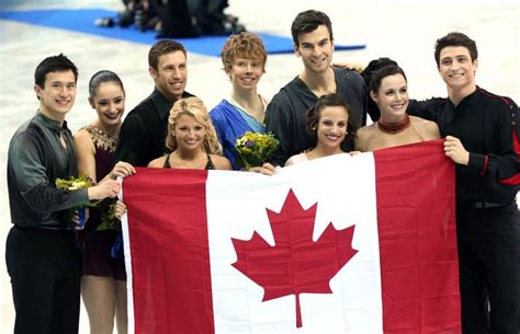 Canada Celebrates Their Silver Medal In Team Figure Skating Event During The Sochi 2014 Olympic