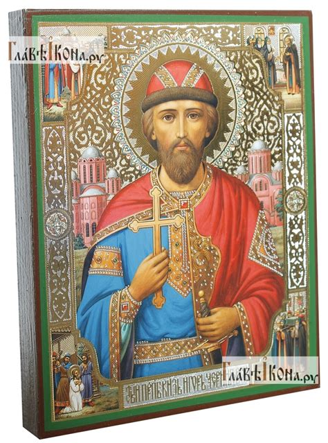 Игорь Черниговский икона, литографическая печать с тиснением